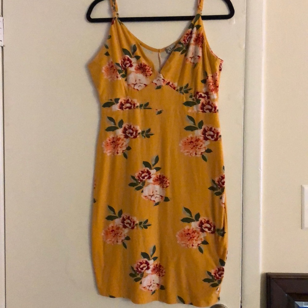 Mustard floral dress